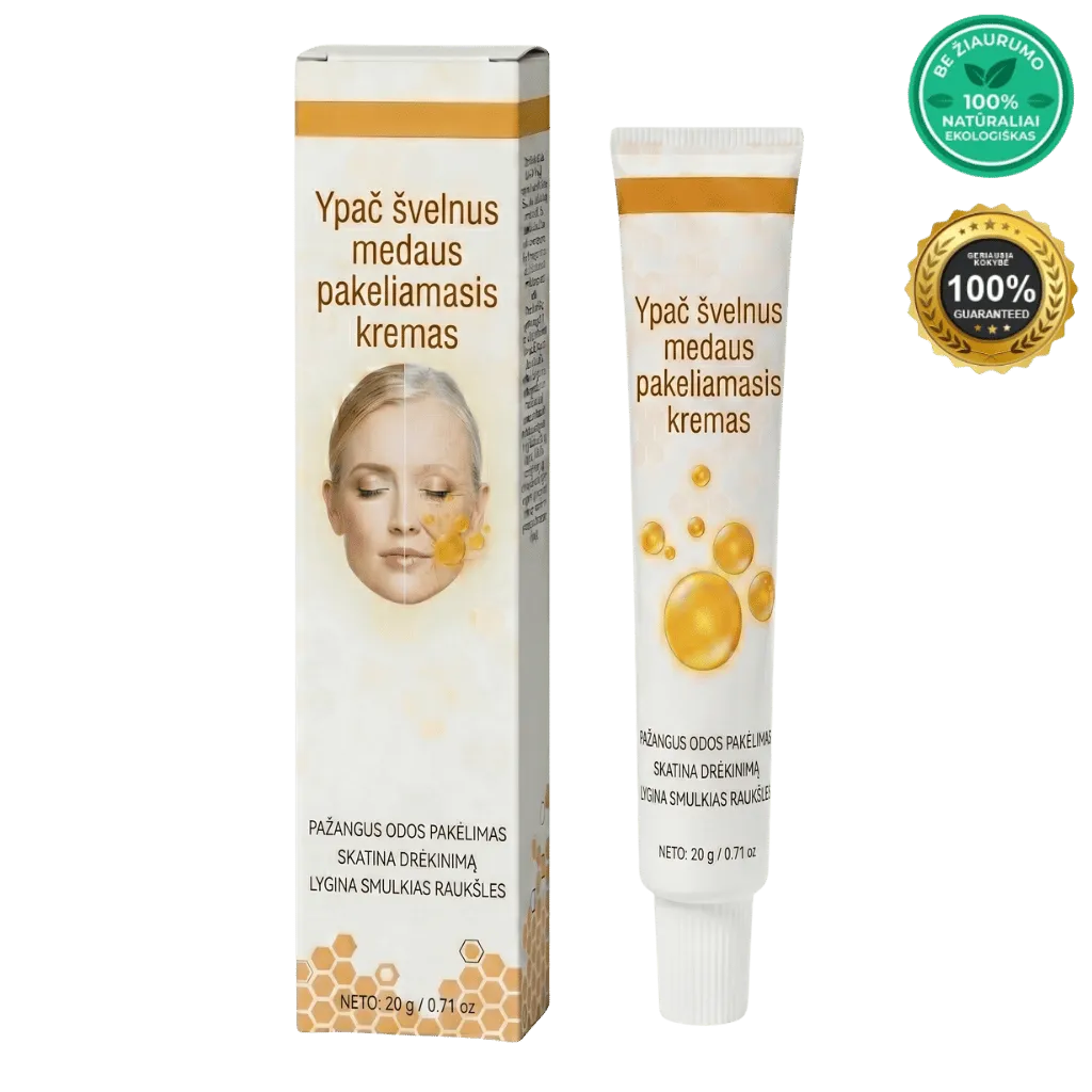Super smulkus medaus stangrinamasis kremas