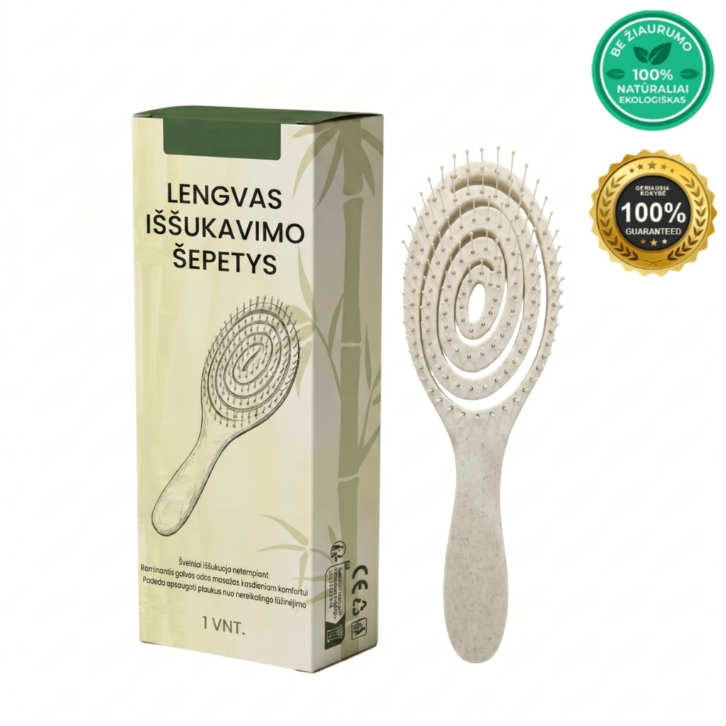 Prabangus gyvybingumo plaukų šepetys